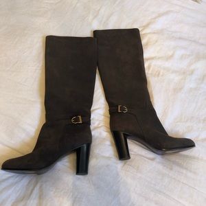 Salvatore Ferragamo Brown Suede Tall Boots